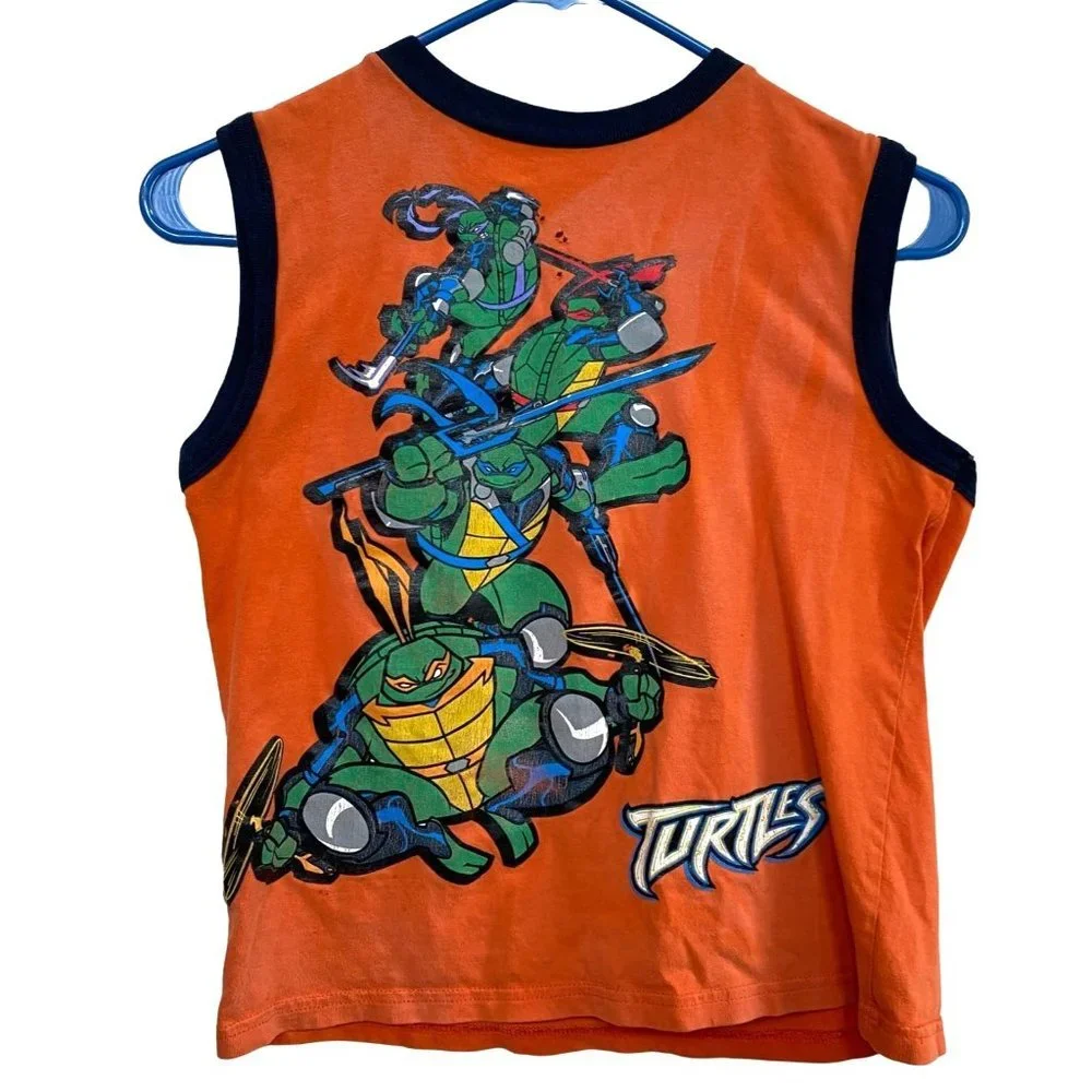 Vintage TMNT Teenage Mutant Ninja Turtles Shirt Kids Size 8 Tank Top Y2K 2000s - Picture 1 of 10